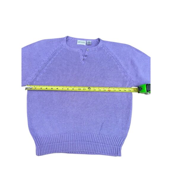 Vintage 1980s Club Classic Short Sleeved Sweater Lilac Size M - Picture 3 of 9